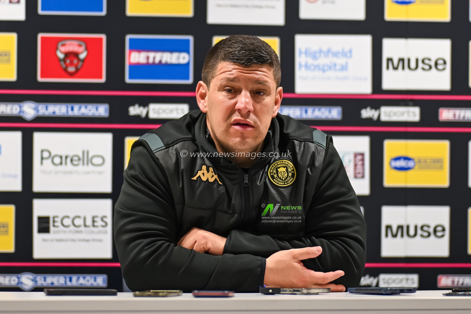 Matt Peet Head Coach of Wigan Warriors during the post match press conference during the Betfred Super League Round 5 match Salford Red Devils vs Wigan Warriors at Salford Community Stadium, Eccles, United Kingdom, 14th March 2024

(Photo by Craig Thomas/News Images)
