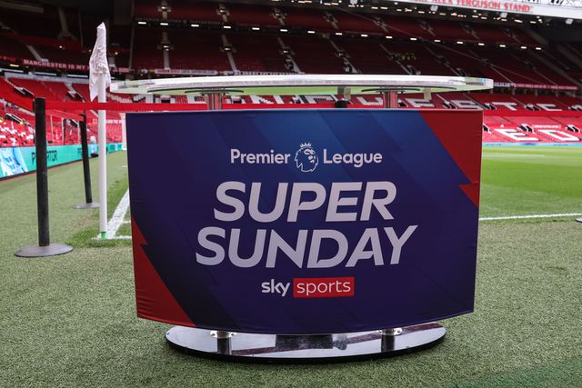 Sky Sports Premier League Super Sunday broadcast desk during the Premier League match Manchester United vs Liverpool at Old Trafford, Manchester, United Kingdom on 03 May 2026

(Photo by Mark Cosgrove/News Images)