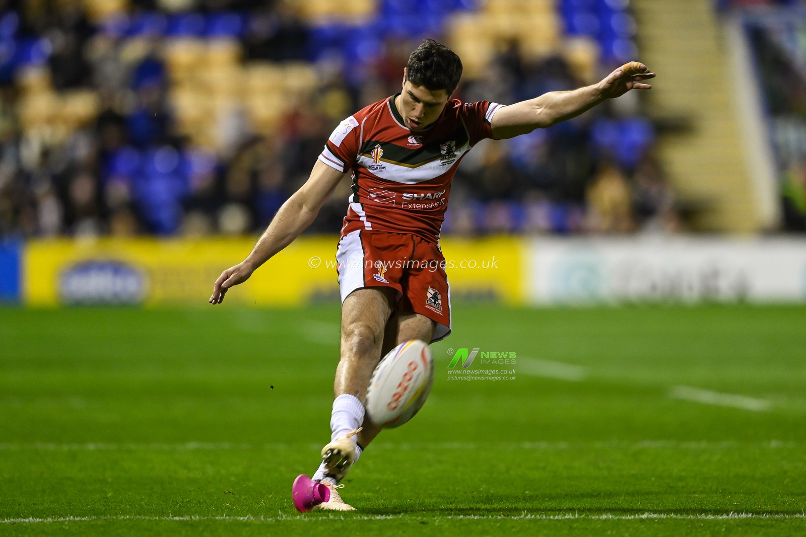 Mitchell Moses of Lebanon converts his sides try during the Rugby League World Cup 2021 match New Zealand vs Lebanon at Halliwell Jones Stadium, Warrington, United Kingdom, 16th October 2022

(Photo by Craig Thomas/News Images)