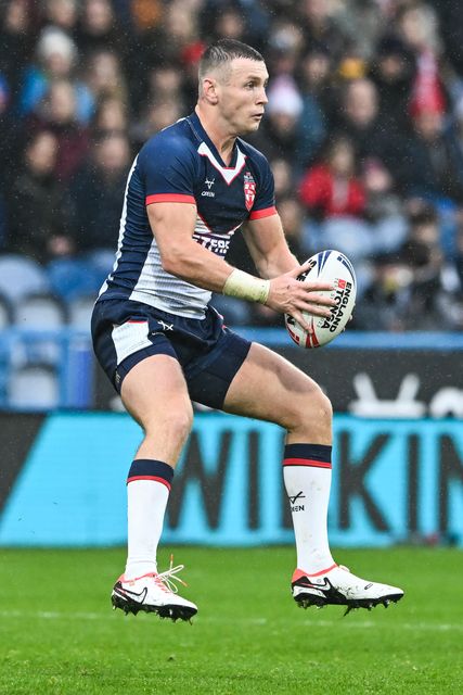 Harry Newman of England in action during the Rugby League International match England vs Tonga at John Smith's Stadium, Huddersfield, United Kingdom, 28th October 2023

(Photo by Craig Thomas/News Images)