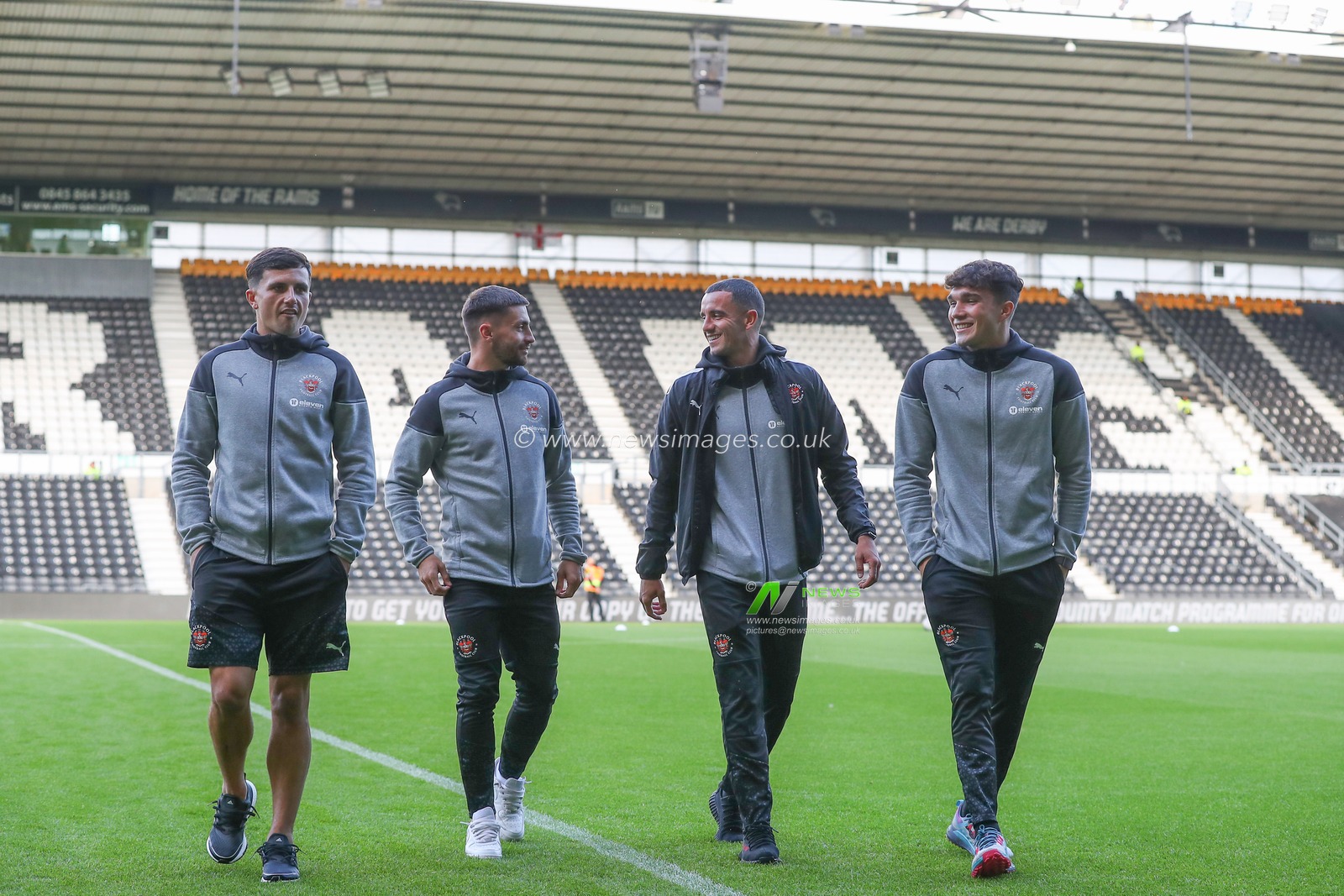 Blackpool players arrive ahead of the Carabao Cup match Derby County vs Blackpool at Pride Park Stadium, Derby, United Kingdom, 8th August 2023

(Photo by Gareth Evans/News Images)