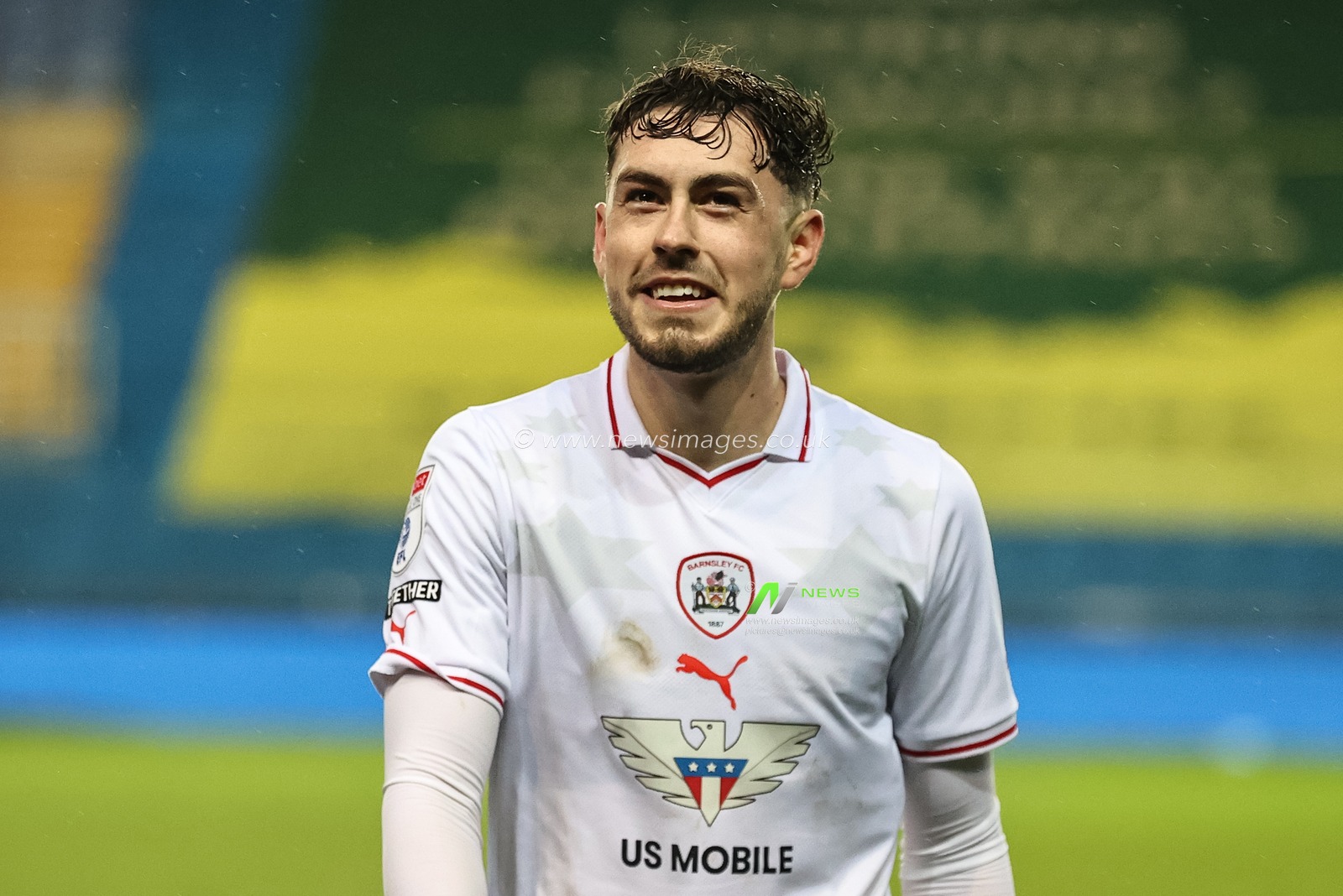 Corey O'Keeffe of Barnsley full of smiles after Barnsley win 0-1 during the Sky Bet League 1 match Oxford United vs Barnsley at Kassam Stadium, Oxford, United Kingdom, 23rd January 2024

(Photo by Mark Cosgrove/News Images)