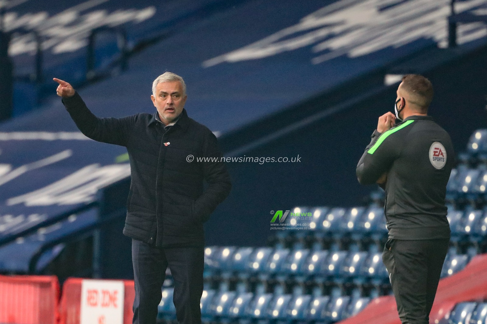 JosÃ© Mourinho manager of Tottenham Hotspur appeals to fourth official Steve Martin