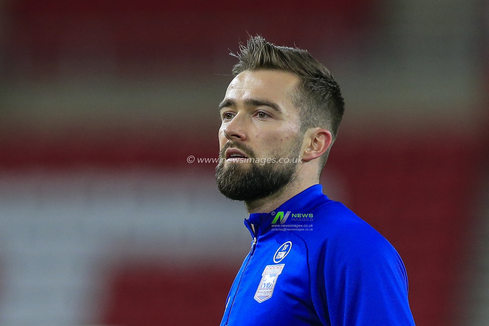 Gwion Edwards (7) of Ipswich Town during the pre-game warmup