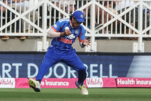 Abhishek Sharma of India catches out England captain Harry Brook (not pictured) during the Third Vitality T20 International match England vs India at Trent Bridge, Nottingham, United Kingdom on 07 July 2026

(Photo by Mark Cosgrove/News Images)