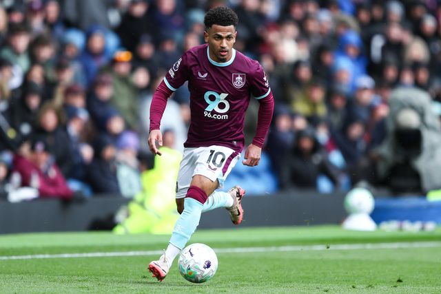 Marcus Edwards of Burnley with ball at his feet during the Premier League match Burnley vs Brighton & Hove Albion at Turf Moor, Burnley, United Kingdom on 11 April 2026

(Photo by Jorge Horsted/News Images)