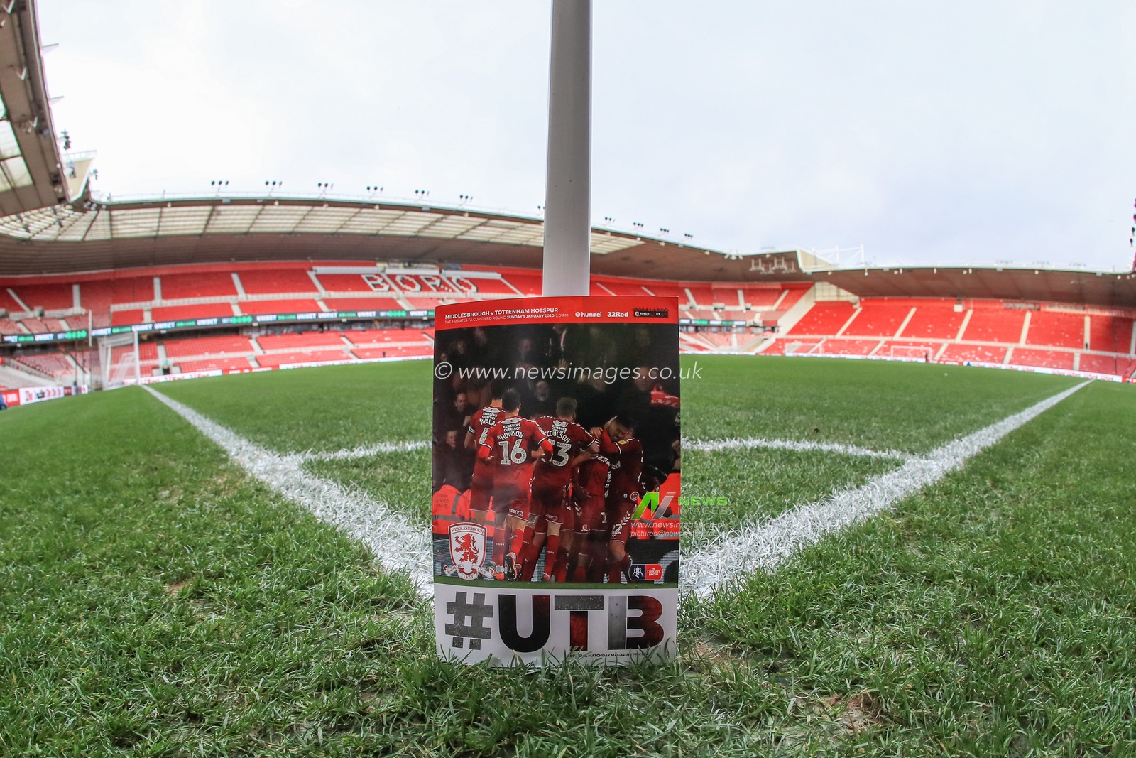 5th January 2020, Riverside Stadium, Middlesbrough, England; Emirates FA Cup, Middlesbrough v Tottenham Hotspur : A general view of the Riverside Stadium ahead of todays Fa Cup third round tie with Tottenham and the match day program 

Credit: Mark Cosgrove/News Images
