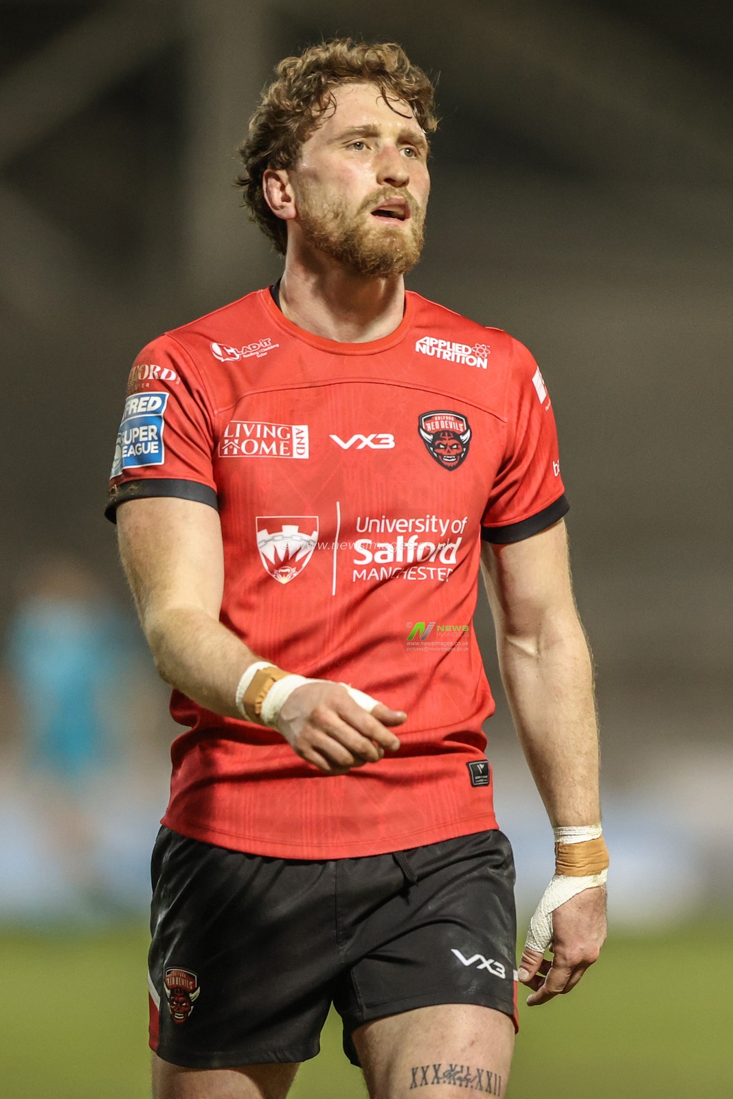 Ethan Ryan of Salford Red Devils during the Betfred Super League Round 5 match Salford Red Devils vs Huddersfield Giants at Salford Community Stadium, Eccles, United Kingdom, 20th March 2025

(Photo by Alfie Cosgrove/News Images)