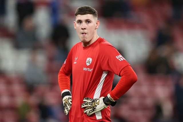 Barnsley goalkeeper Kieran Flavell in the pregame warmup session during the Emirates FA Cup Third Round match Liverpool vs Barnsley at Anfield, Liverpool, United Kingdom, 12th January 2026

(Photo by Alfie Cosgrove/News Images)