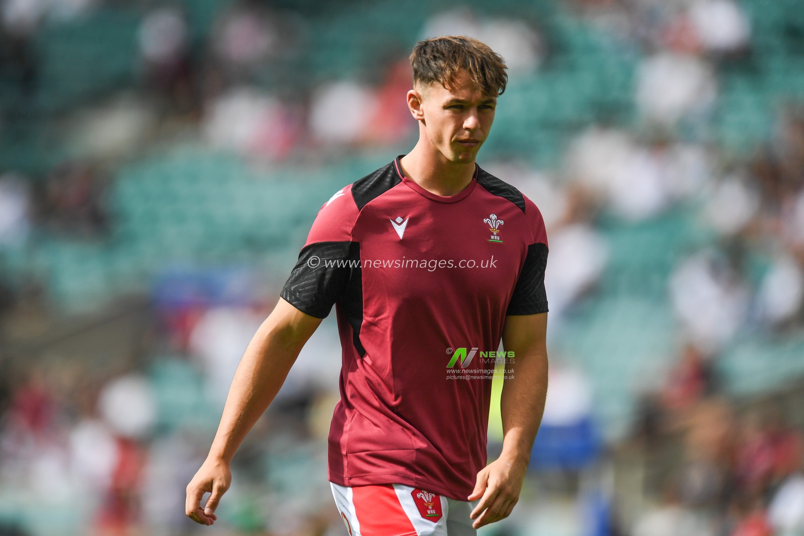 Tom Rogers of Wales during pre match warm up ahead of  the 2023 Summer Series match England vs Wales at Twickenham Stadium, Twickenham, United Kingdom, 12th August 2023

(Photo by Mike Jones/News Images)