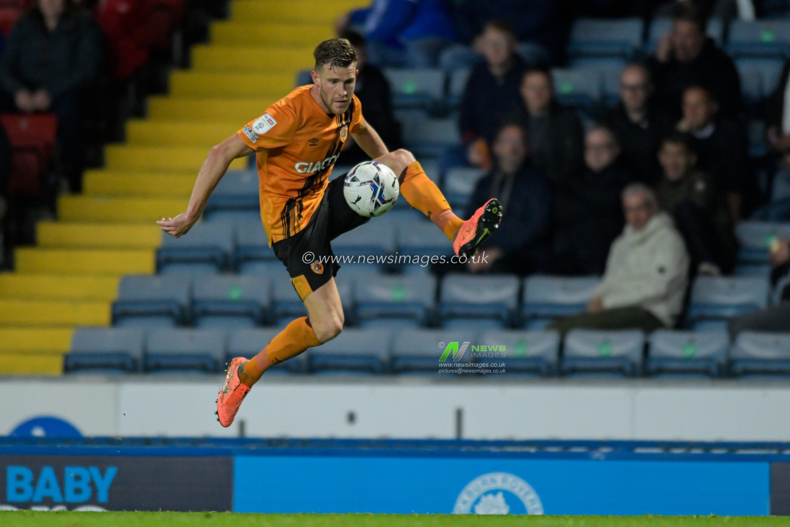 Callum Elder #3 of Hull City controls the ball in the air