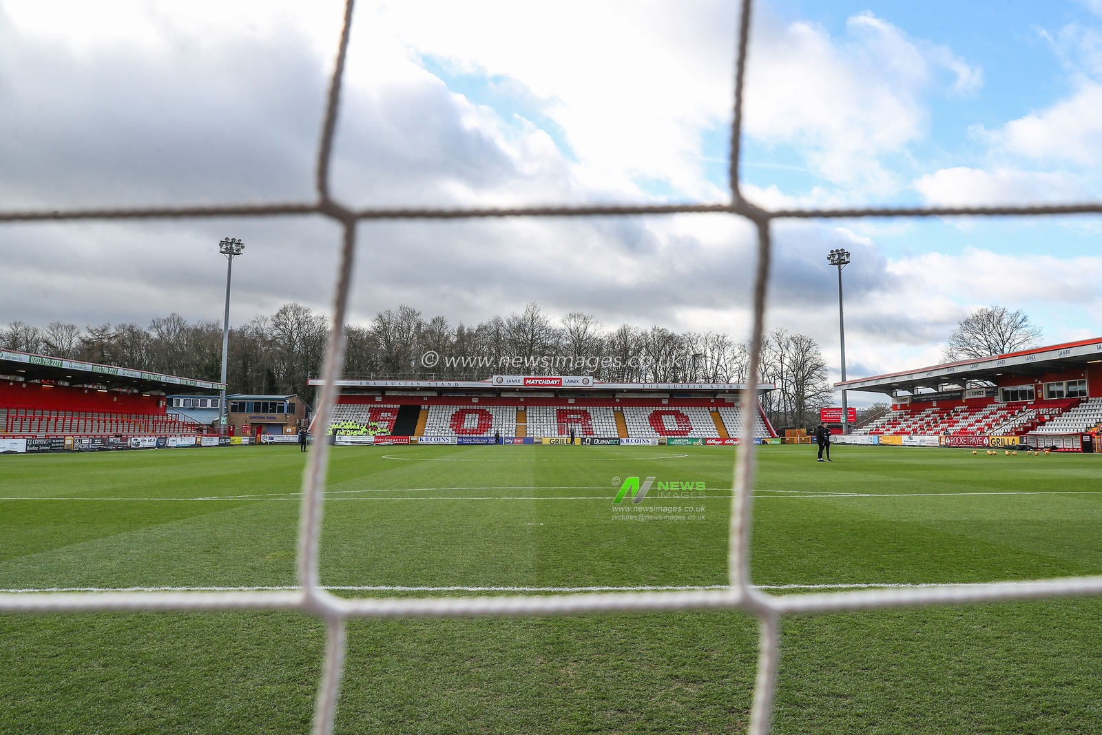 A general view inside of the Lamex Stadium, home of Stevenage ahead of the Sky Bet League 1 match Stevenage vs Blackpool at Lamex Stadium, Stevenage, United Kingdom, 3rd February 2024

(Photo by Gareth Evans/News Images)