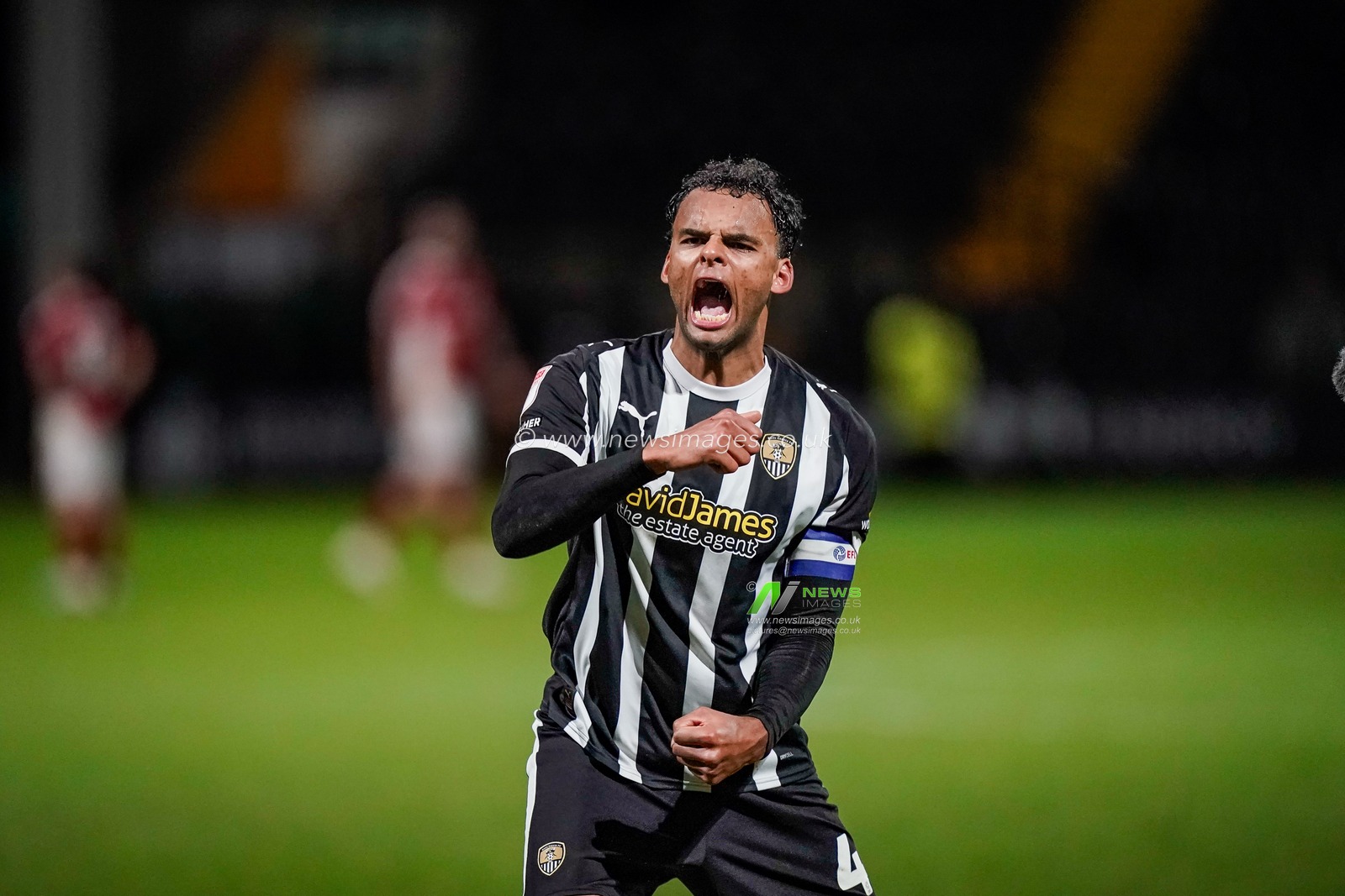 Jacob Bedeau of Notts County celebrates at full time and applauds the fans after the final whistle  during the Sky Bet League Two match Notts County vs Swindon Town at Meadow Lane, Nottingham, United Kingdom on 27 January 2026

(Photo by Maynard Manyowa/News Images)
