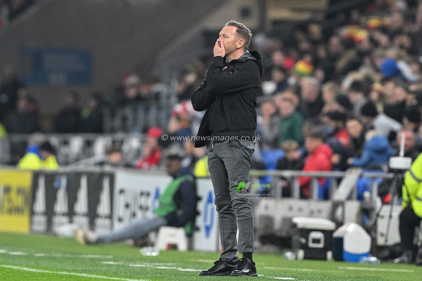Craig Bellamy Manager of Wales looks on during the UEFA Nations League - League B - Group 4 match Wales vs Montenegro at Cardiff City Stadium, Cardiff, United Kingdom, 14th October 2024

(Photo by Cody Froggatt/News Images)