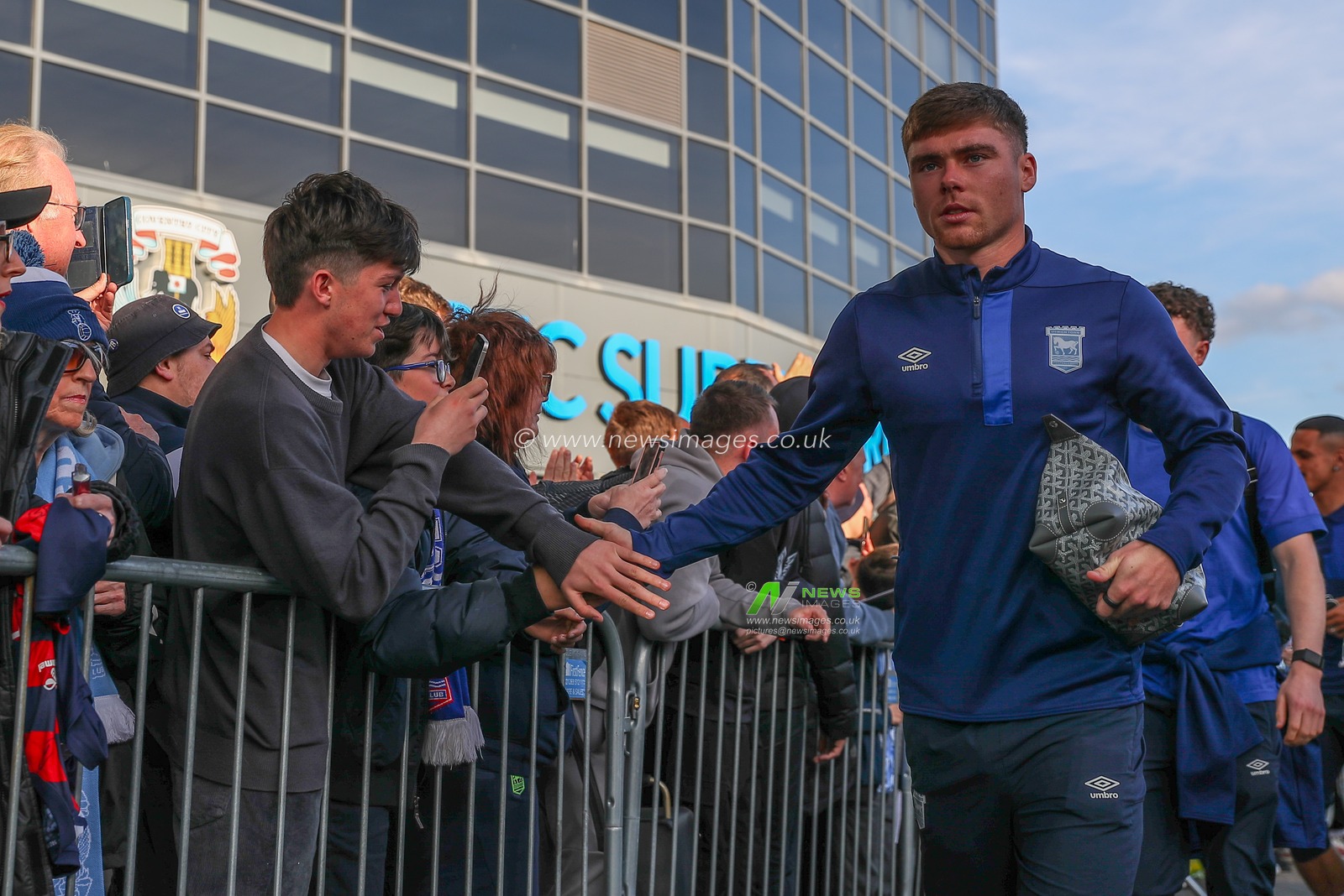 Leif Davis of Ipswich Town arrives during the Sky Bet Championship match Coventry City vs Ipswich Town at Coventry Building Society Arena, Coventry, United Kingdom, 30th April 2024

(Photo by Gareth Evans/News Images)