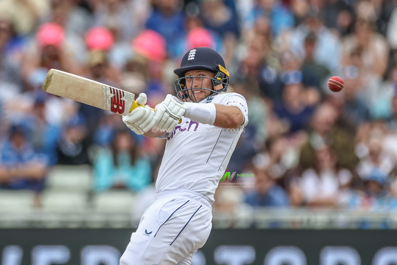 Joe Root of England hits a shot during Day Two of the Rothesay Test match England vs West Indies at Edgbaston, Birmingham, United Kingdom, 27th July 2024

(Photo by Mark Cosgrove/News Images)