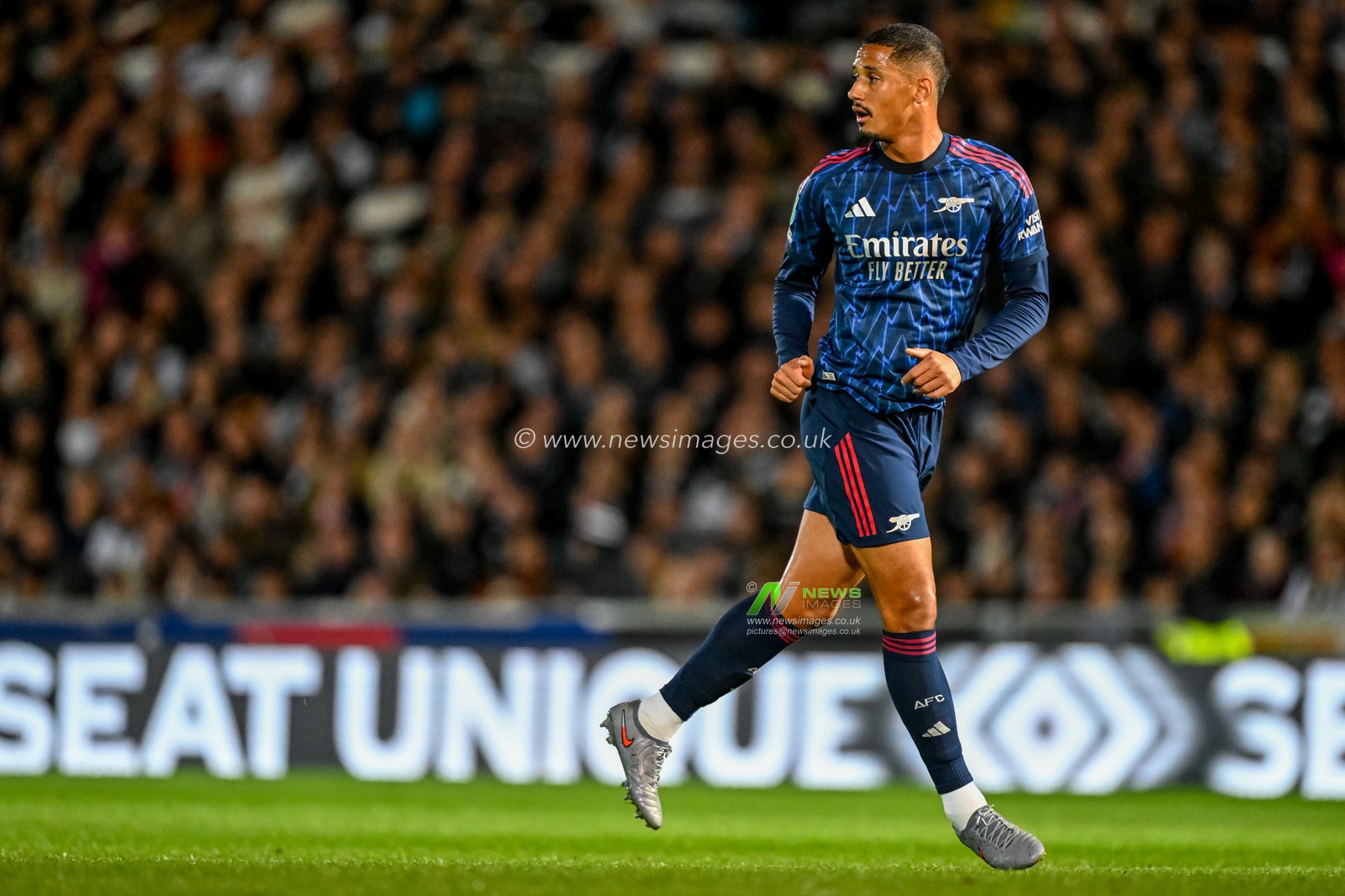 William Saliba of Arsenal during the Carabao Cup Round 3 match Port Vale vs Arsenal at Vale Park, Burslem, United Kingdom, 24th September 2025

(Photo by Adam Gee/News Images)