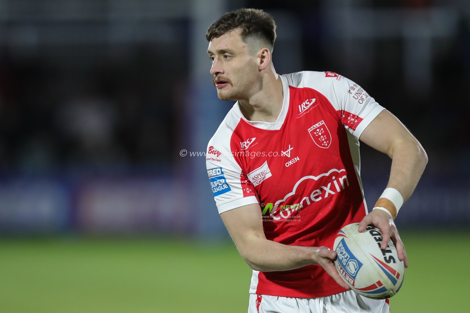 Sam Wood #24 of Hull KR during the pre match warm up ahead of the Betfred Super League Round 6 match Wakefield Trinity vs Hull KR at The Be Well Support Stadium, Wakefield, United Kingdom, 24th March 2023

(Photo by James Heaton/News Images)