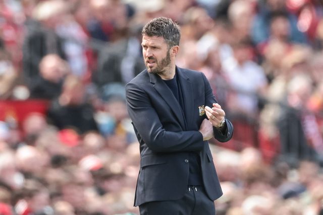 Michael Carrick manager of Manchester United reacts in the technical area during the Premier League match Manchester United vs Nottingham Forest at Old Trafford, Manchester, United Kingdom on 17 May 2026

(Photo by Mark Cosgrove/News Images)