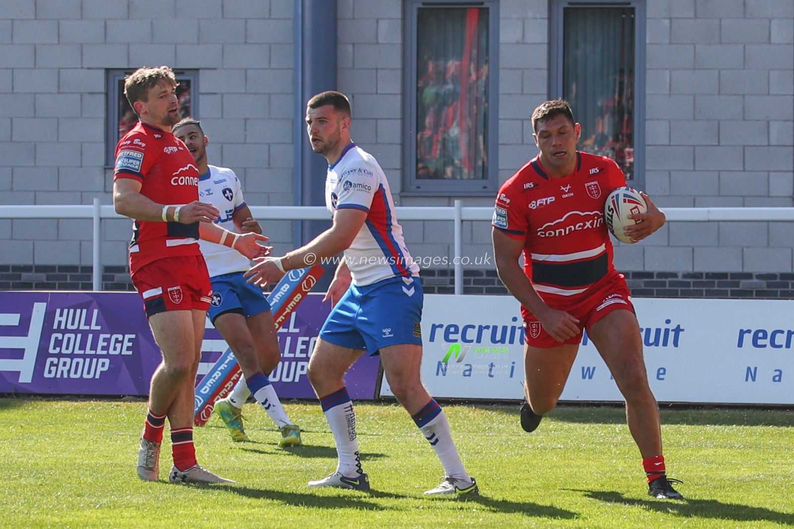 Ryan Hall #5 of Hull KR celebrates his try