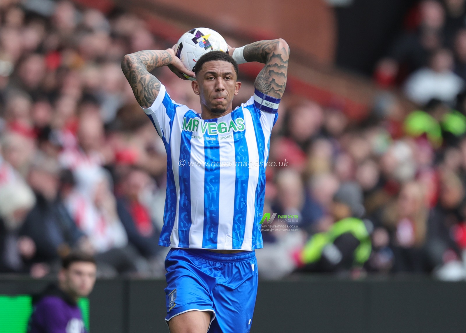 Liam Palmer of Sheffield Wednesday takes a throw in during the Sky Bet Championship match Sheffield United vs Sheffield Wednesday at Bramall Lane, Sheffield, United Kingdom on 22 February 2026

(Photo by Richard Bierton/News Images)