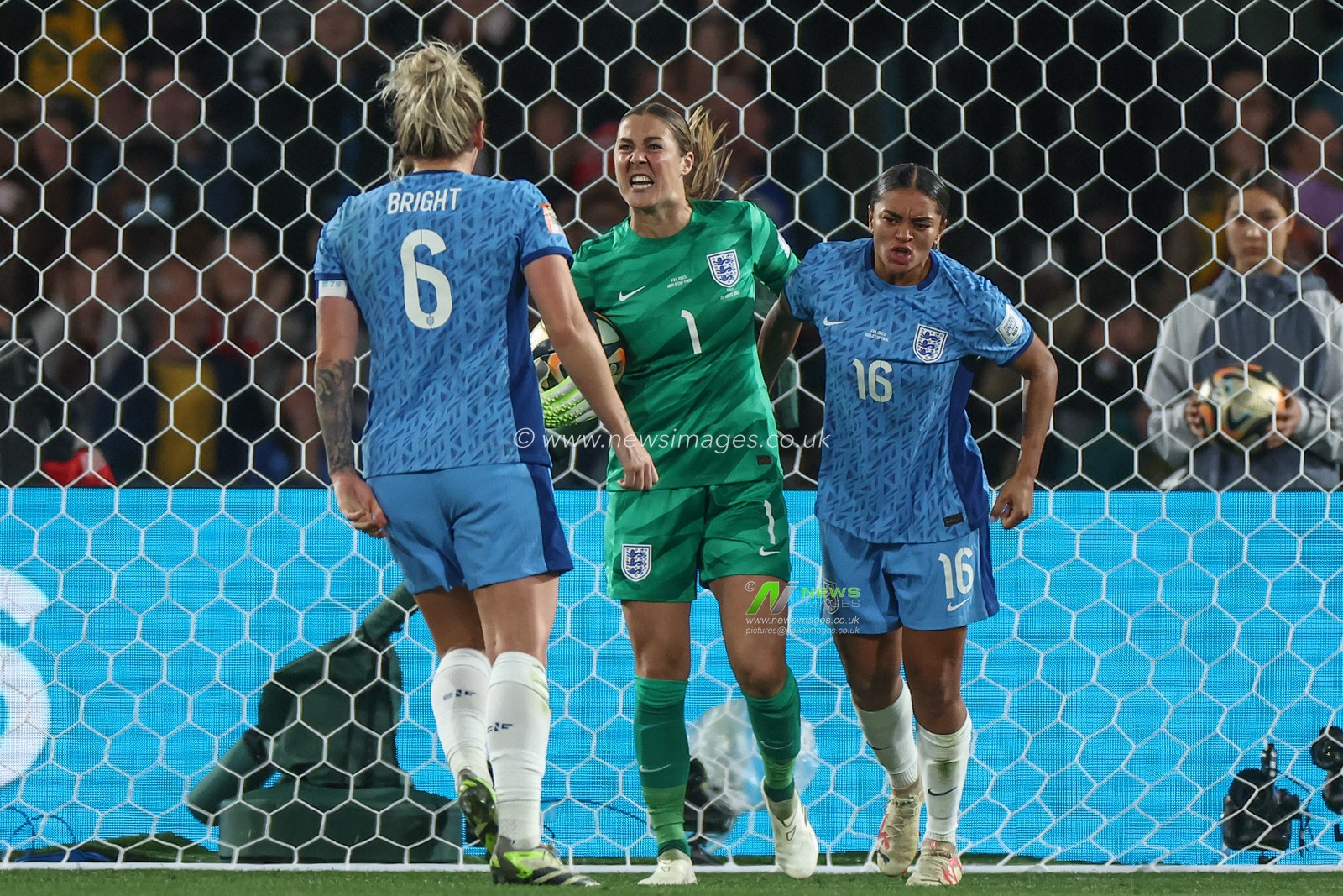 Mary Earps #1 of England celebrates saving a penalty during the FIFA Women's World Cup 2023 Final match Spain Women vs England Women at Stadium Australia, Sydney, Australia, 20th August 2023

(Photo by Patrick Hoelscher/News Images)