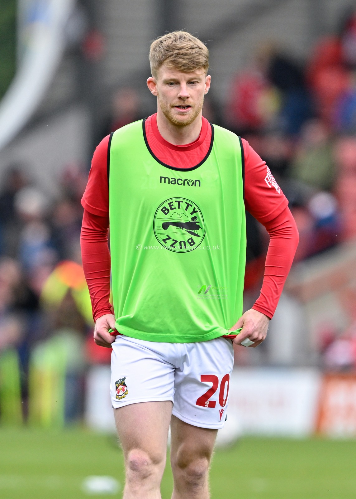Andy Cannon of Wrexham warms up ahead of the match, during the Sky Bet League 2 match Wrexham vs Stockport County at SToK Cae Ras, Wrexham, United Kingdom, 27th April 2024

(Photo by Cody Froggatt/News Images)