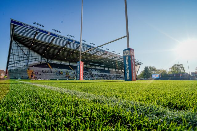 A general view of the pitch and stands during the Betfred Super League round 9 match Leeds Rhinos vs Catalans Dragons at AMT Headingley Stadium, Leeds, United Kingdom on 24 April 2026

(Photo by Maynard Manyowa/News Images)