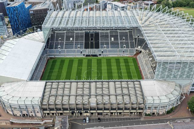 An aerial view of St James’ Park and the dugout during the Pre-season friendly match Newcastle United vs Espanyol at St. James's Park, Newcastle, United Kingdom, 8th August 2025

(Photo by Mark Cosgrove/News Images)