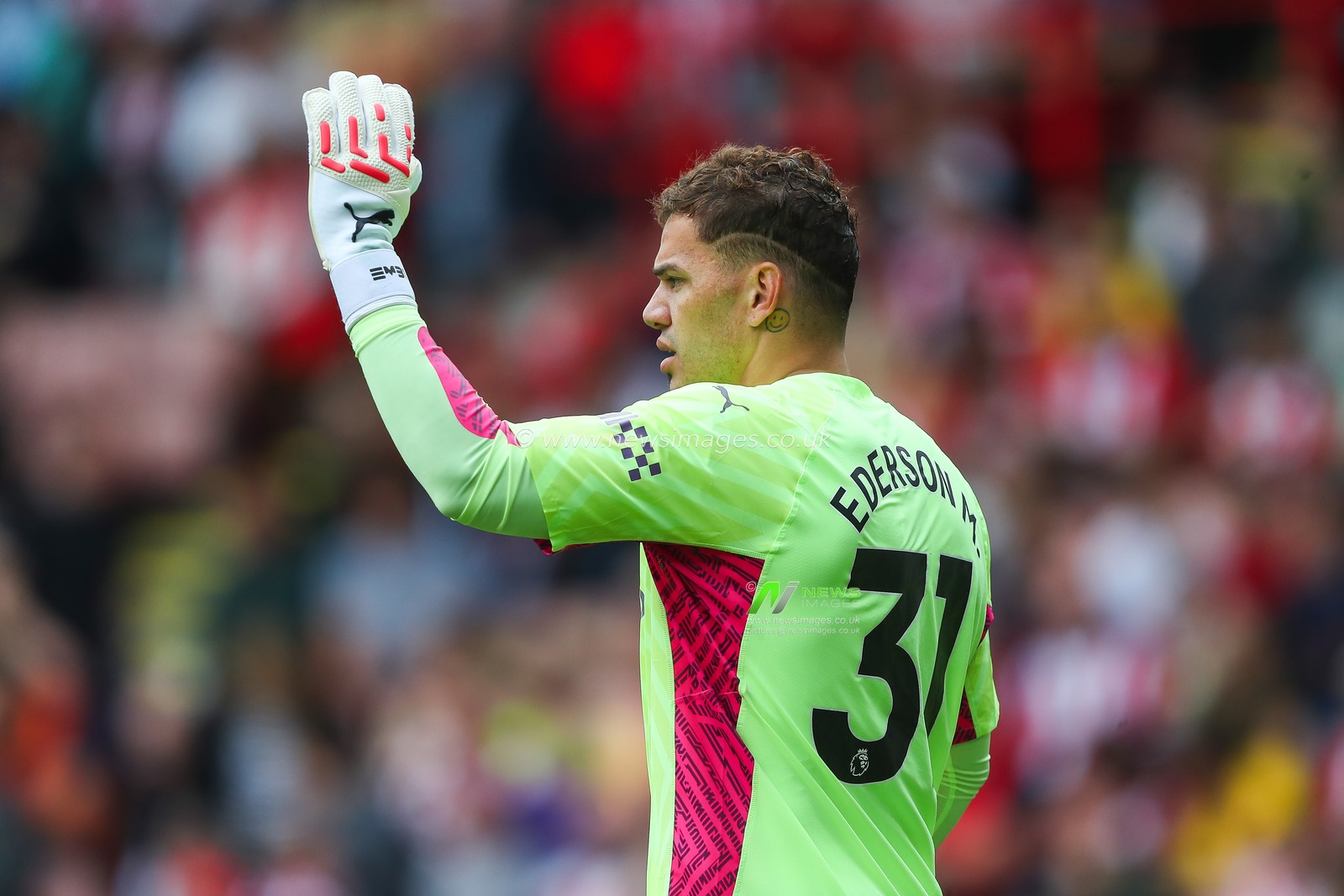 Ederson #31 of Manchester City during the Premier League match Sheffield United vs Manchester City at Bramall Lane, Sheffield, United Kingdom, 27th August 2023

(Photo by Gareth Evans/News Images)