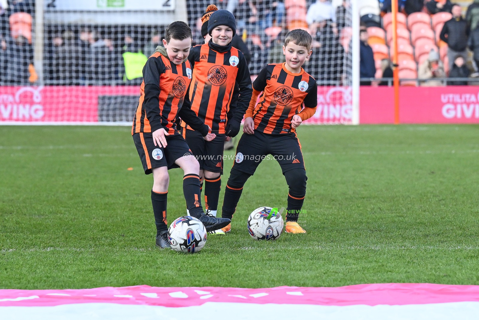 Children try to hit the target with the ball during the Sky Bet League 1 match Blackpool vs Portsmouth at Bloomfield Road, Blackpool, United Kingdom, 9th March 2024

(Photo by Craig Thomas/News Images)