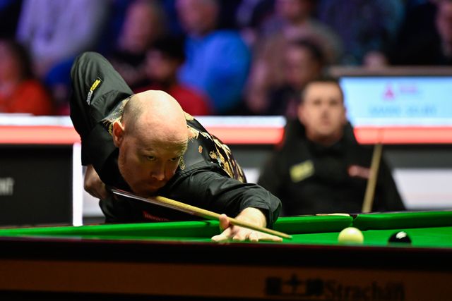Gary Wilson takes a shot, during the Johnstoneâ€™s Paint Tour Championship at Manchester Central, Manchester, United Kingdom, 2nd April 2024

(Photo by Cody Froggatt/News Images)