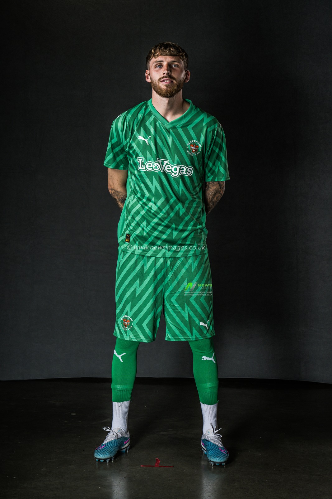 Blackpool Away kit Photoshoot at Bloomfield Road, Blackpool, United Kingdom, 18th July 2023

(Photo by Craig Thomas/News Images)