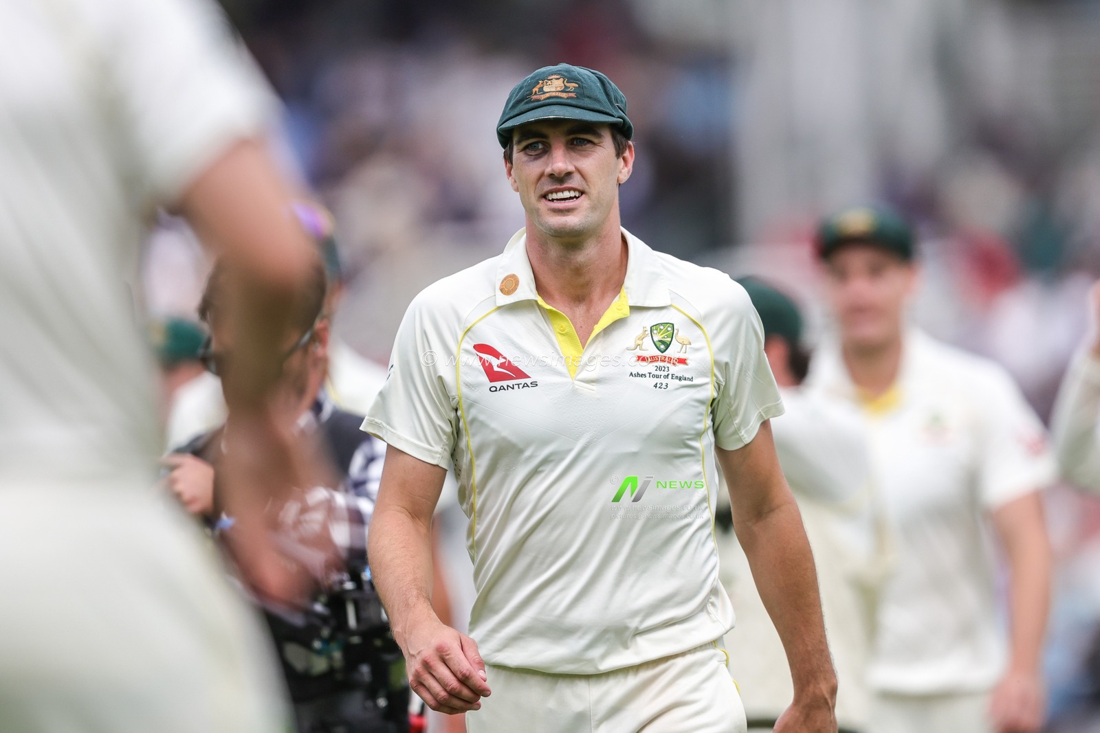 Pat Cummings of Australia after winning the second test during the LV= Insurance Ashes Test Series Second Test Day 5 England v Australia at Lords, London, United Kingdom, 2nd July 2023

(Photo by Mark Cosgrove/News Images)
