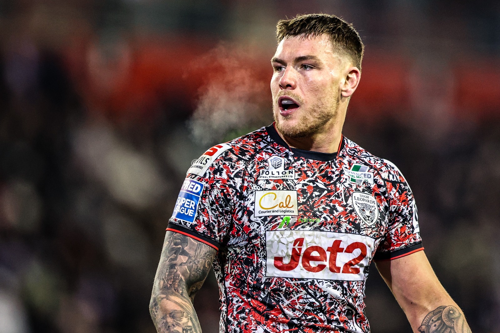 Keanan Brand of Leigh Leopards during the Betfred Super League match Leigh Leopards vs Catalans Dragons at Leigh Sports Village, Leigh, United Kingdom on 06 March 2026

(Photo by Alfie Cosgrove/News Images)