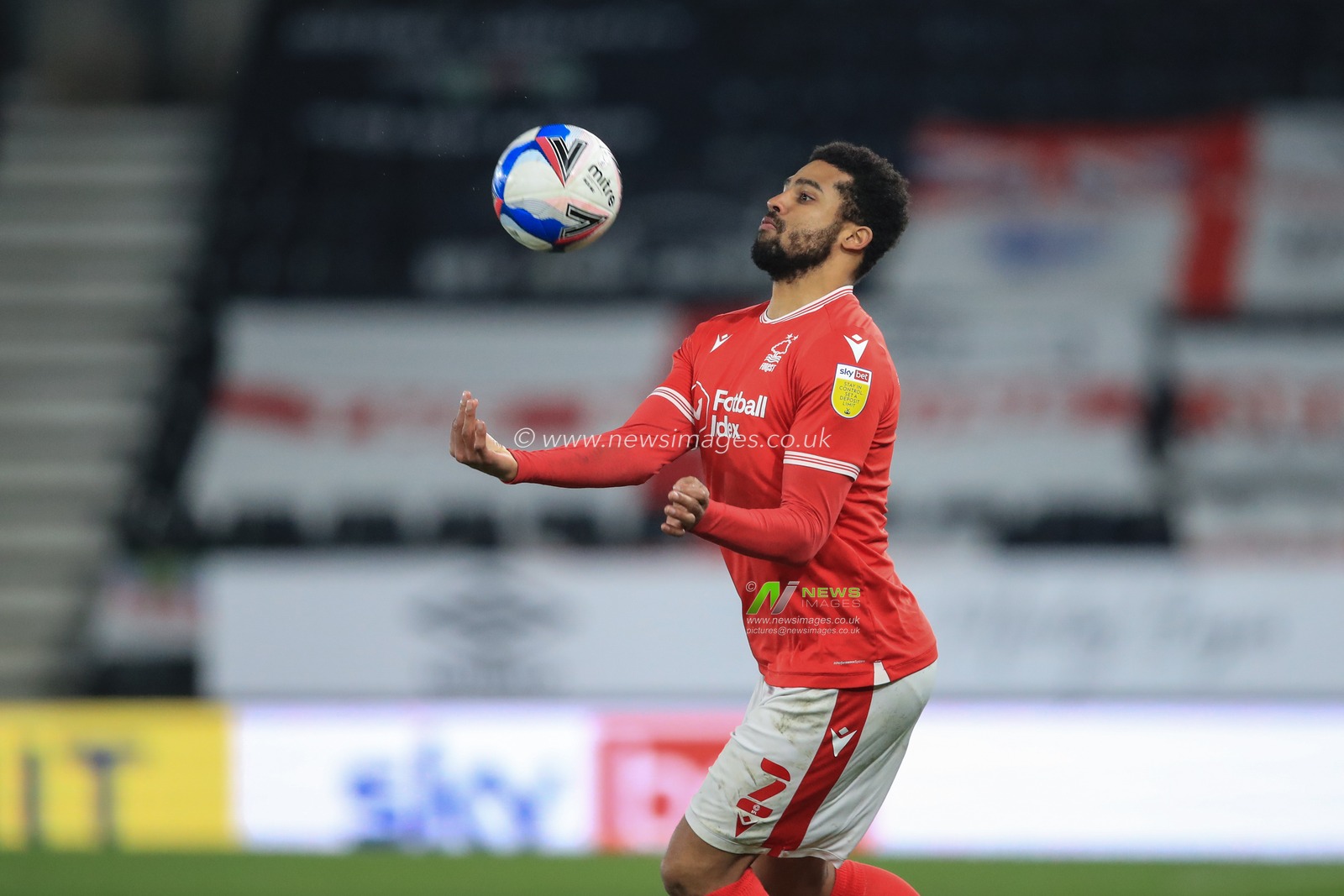 Cyrus Christie #2 of Nottingham Forest controls the ball