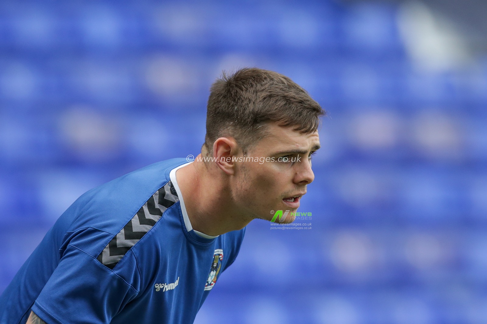Michael Rose #4 of Coventry City ahead of the game against Preston North End