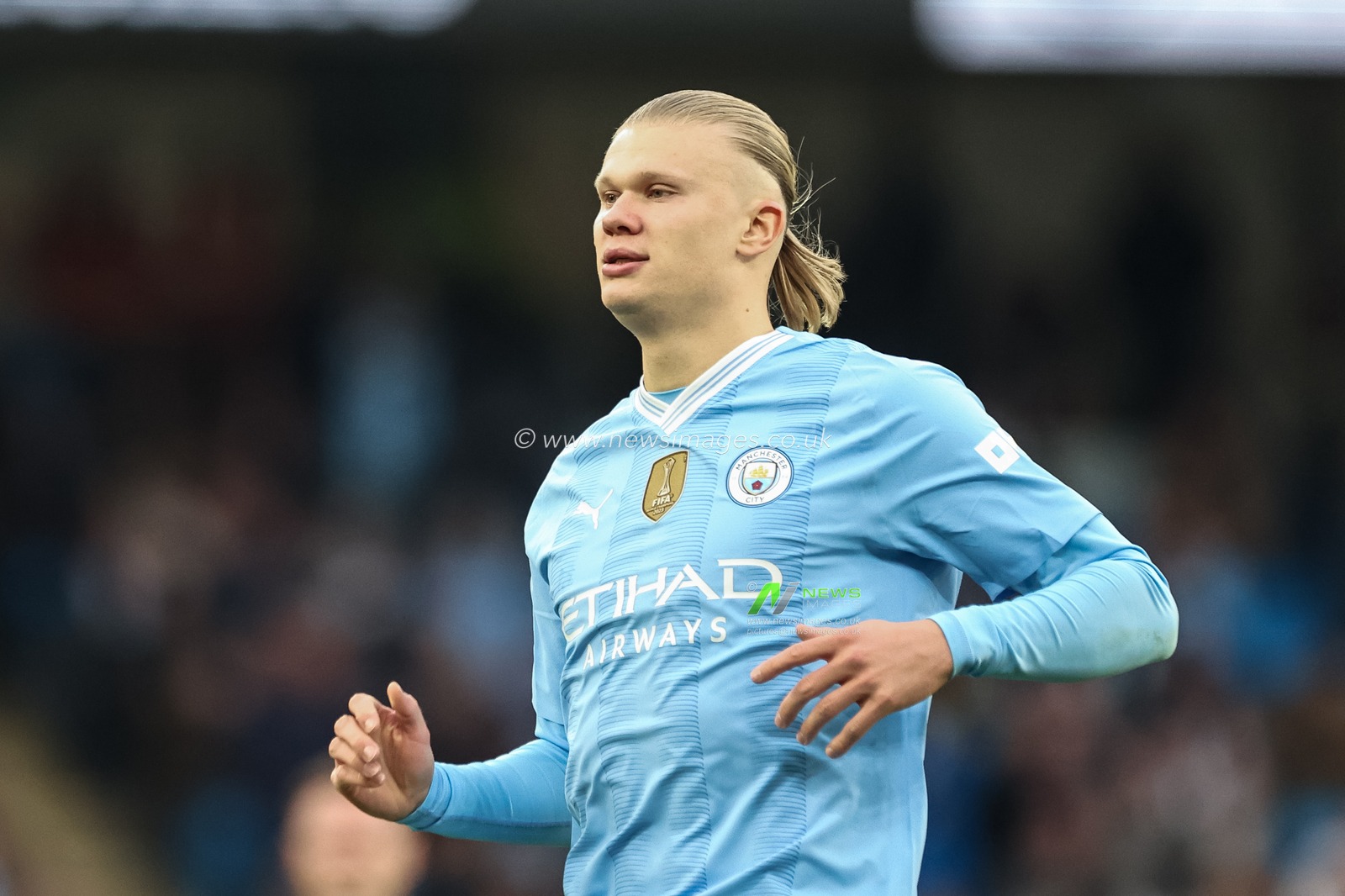 Erling Haaland of Manchester City during the Premier League match Manchester City vs Manchester United at Etihad Stadium, Manchester, United Kingdom, 3rd March 2024

(Photo by Mark Cosgrove/News Images)
