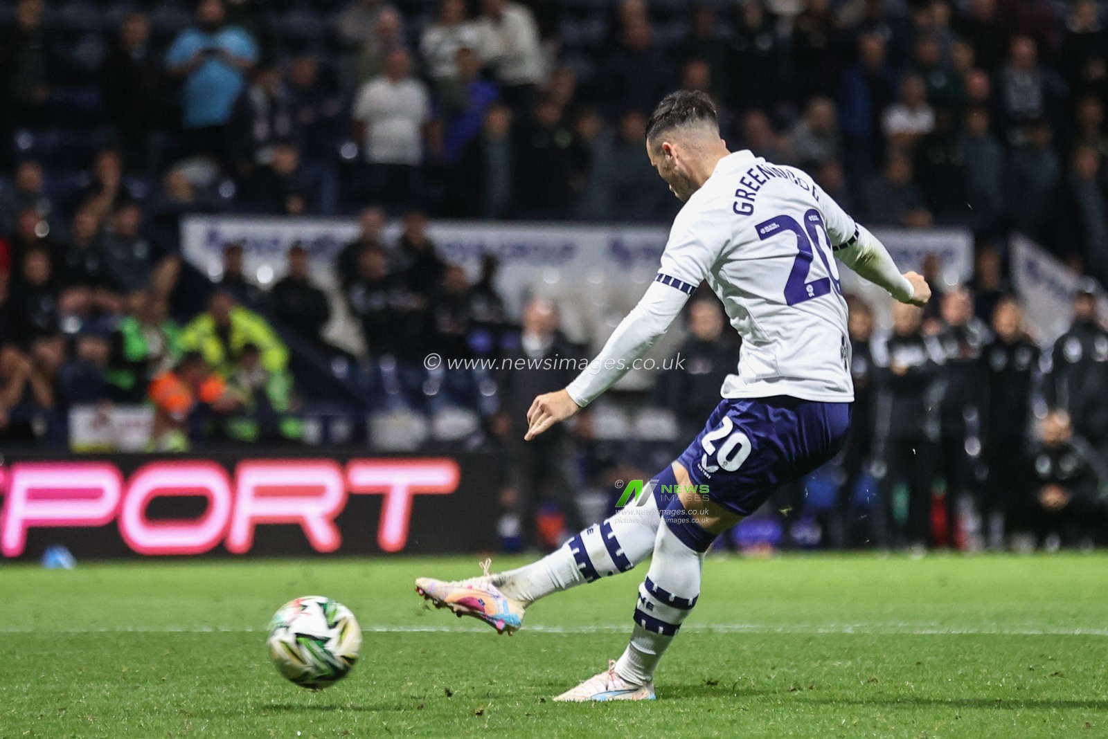 Sam Greenwood of Preston scores his penalty during the Carabao Cup match Preston North End vs Fulham at Deepdale, Preston, United Kingdom, 17th September 2024

(Photo by Alfie Cosgrove/News Images)