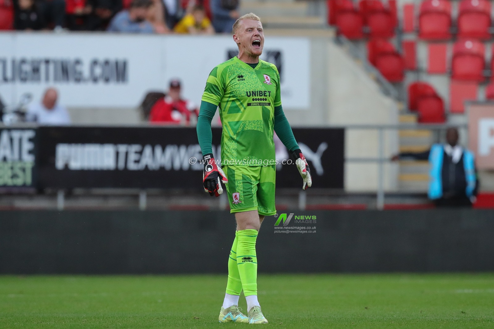 Jamie Jones #23 of Middlesbrough gestures and reacts during the Pre-season friendly match Rotherham United vs Middlesbrough at New York Stadium, Rotherham, United Kingdom, 19th July 2023

(Photo by James Heaton/News Images)