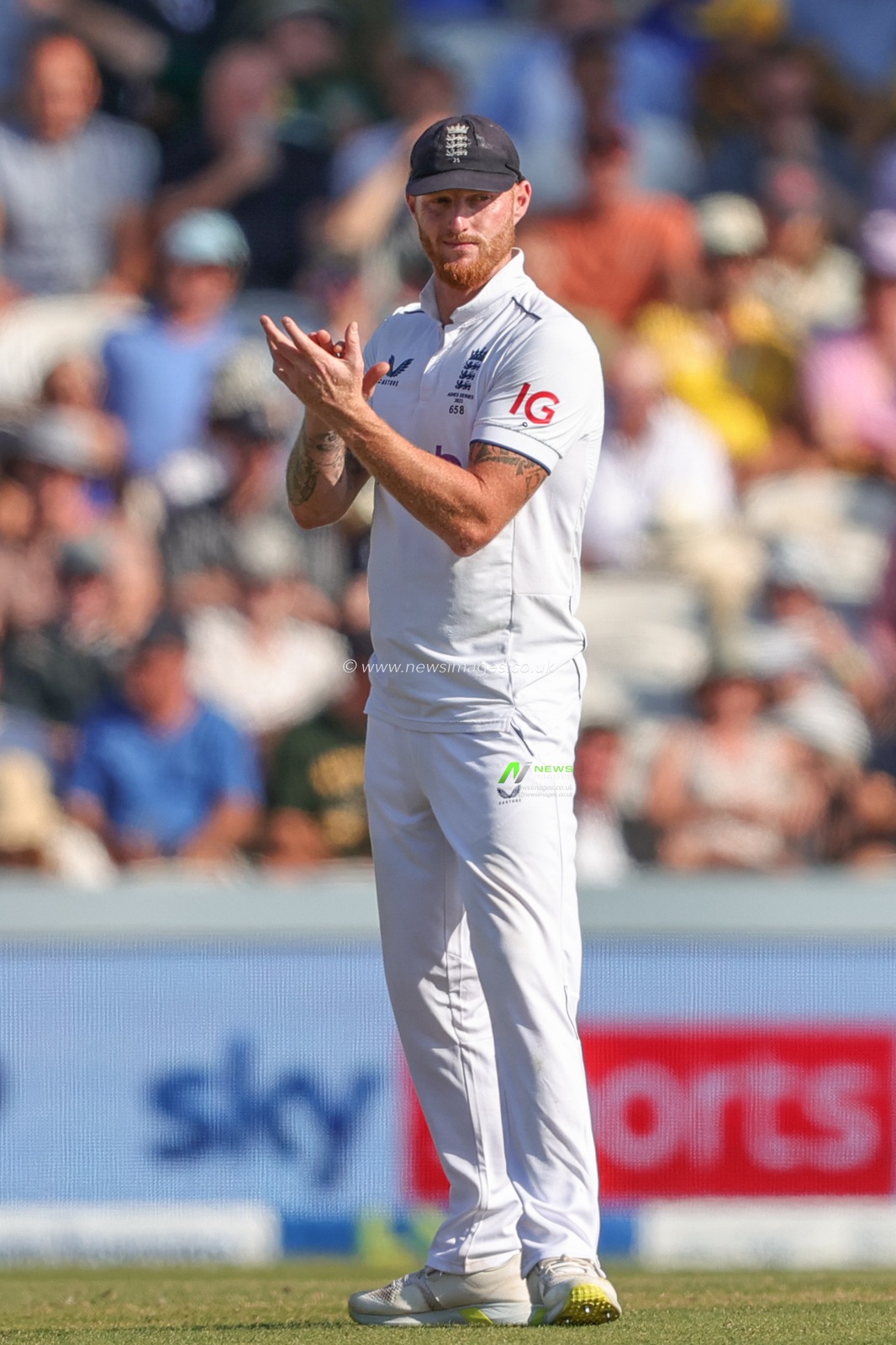 Ben Stokes of England congratulates Moeen Ali of England after a good delivery during the LV= Insurance Ashes Third Test Series Day 2 England v Australia at Headingley Stadium, Leeds, United Kingdom, 7th July 2023

(Photo by Mark Cosgrove/News Images)