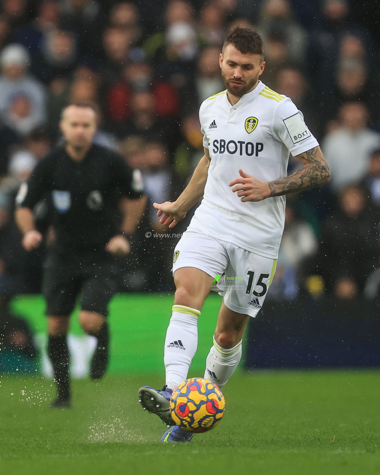Stuart Dallas #15 of Leeds United in action during the game