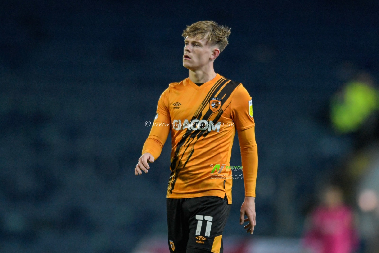 Keane Lewis-Potter #11 of Hull City in action during the game