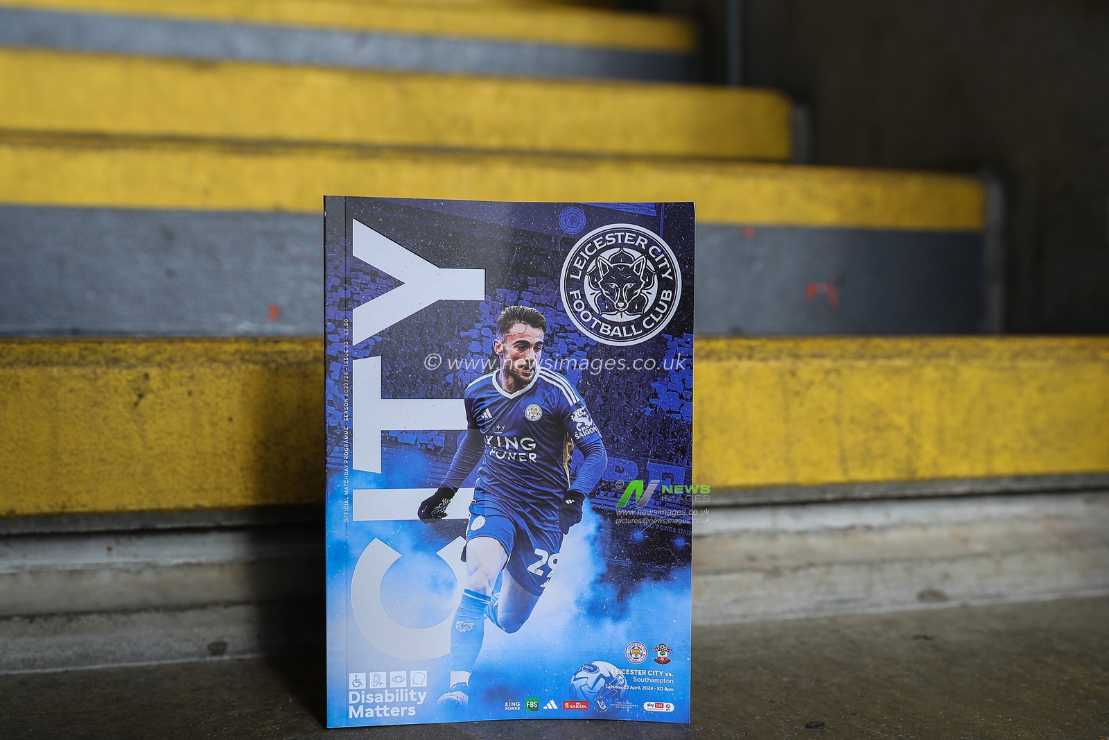 Yunus AkgÃ¼n of Leicester City on the front cover of todays match day programme ahead of the Sky Bet Championship match Leicester City vs Southampton at King Power Stadium, Leicester, United Kingdom, 23rd April 2024

(Photo by Gareth Evans/News Images)