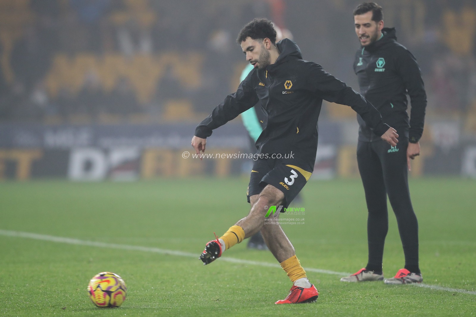 Rayan AÃ¯t-Nouri of Wolverhampton Wanderers during the pre-game warm up ahead of the Premier League match Wolverhampton Wanderers vs Manchester United at Molineux, Wolverhampton, United Kingdom, 26th December 2024

(Photo by Gareth Evans/News Images)