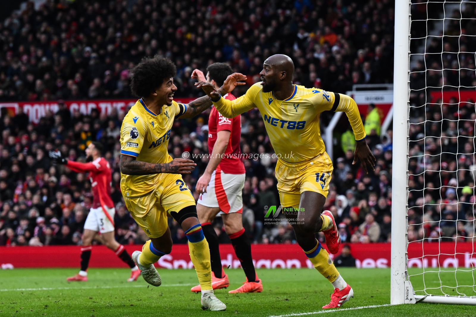 Jean-Philippe Mateta of Crystal Palace celebrates his goal to make it 0-1 during the Premier League match Manchester United vs Crystal Palace at Old Trafford, Manchester, United Kingdom, 2nd February 2025

(Photo by Craig Thomas/News Images)