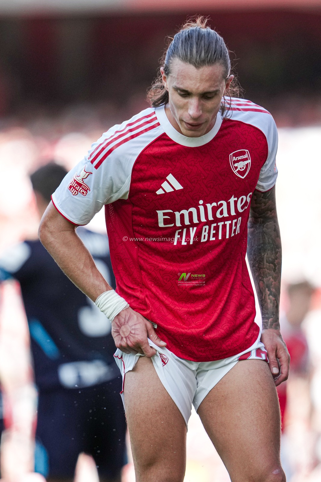 Riccardo Calafiori of Arsenal during the Pre-season friendly match Arsenal vs Athletic Bilbao at Emirates Stadium, London, United Kingdom, 9th August 2025

(Photo by Harvey Murphy/News Images)
