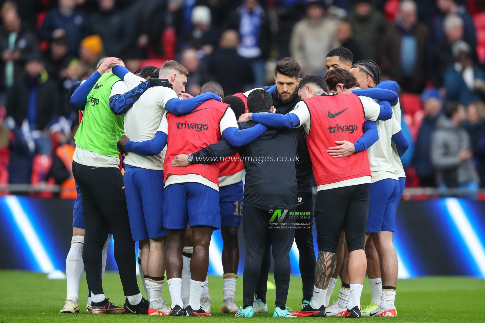 Chelsea squad in the pregame warmup session during the Carabao Cup Final match Chelsea vs Liverpool at Wembley Stadium, London, United Kingdom, 25th February 2024

(Photo by Gareth Evans/News Images)