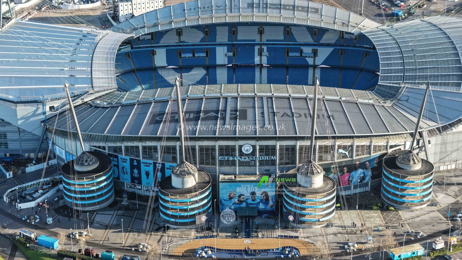 An aerial view of The Etihad Stadium during the Premier League match Manchester City vs West Ham United at Etihad Stadium, Manchester, United Kingdom, 20th December 2025

(Photo by Mark Cosgrove/News Images)

*** GER AUT SUI OUT ***