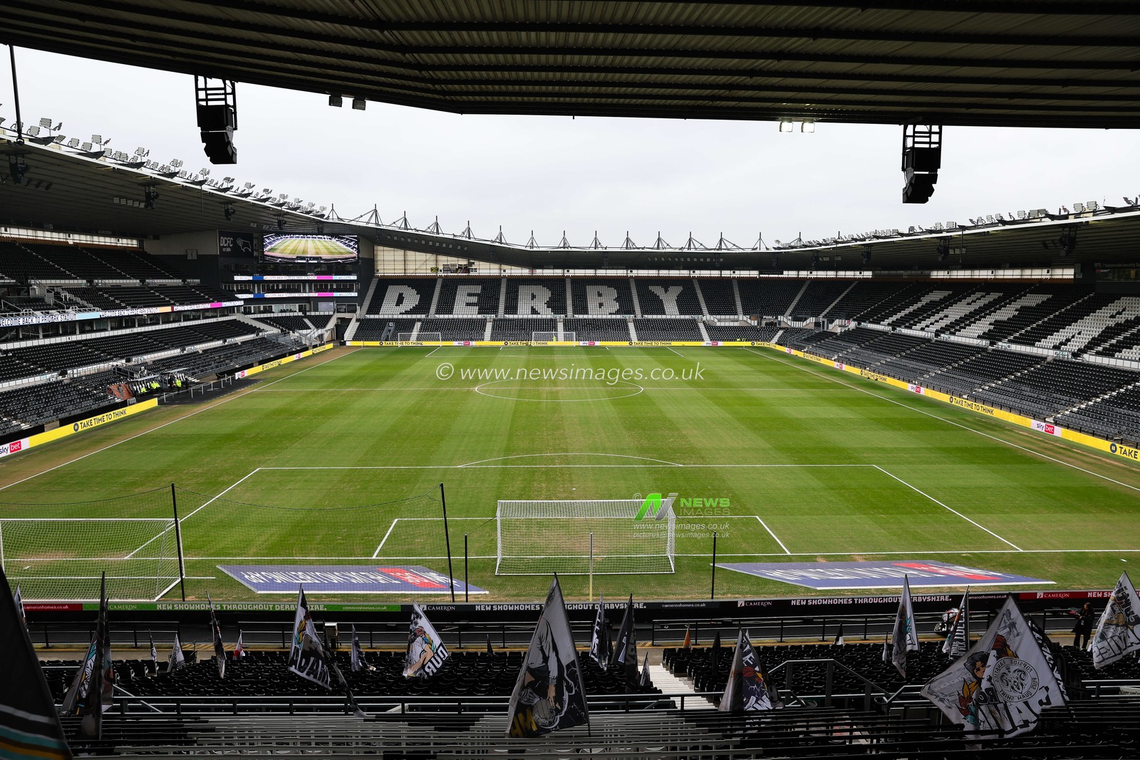 A general view of Pride Park Stadium before the Sky Bet Championship match Derby County vs Sheffield United at Pride Park Stadium, Derby, United Kingdom, 1st February 2025

(Photo by Alex Roebuck/News Images)